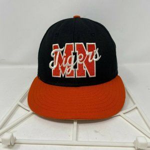 DeLong Mens Black Orange Baseball Cap Sz Large